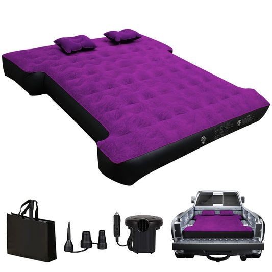 DikaSun Inflatable Air Mattress for 5.5-5.8 ft Pickup Truck Bed, for Outdoor Car Camping,  Purple