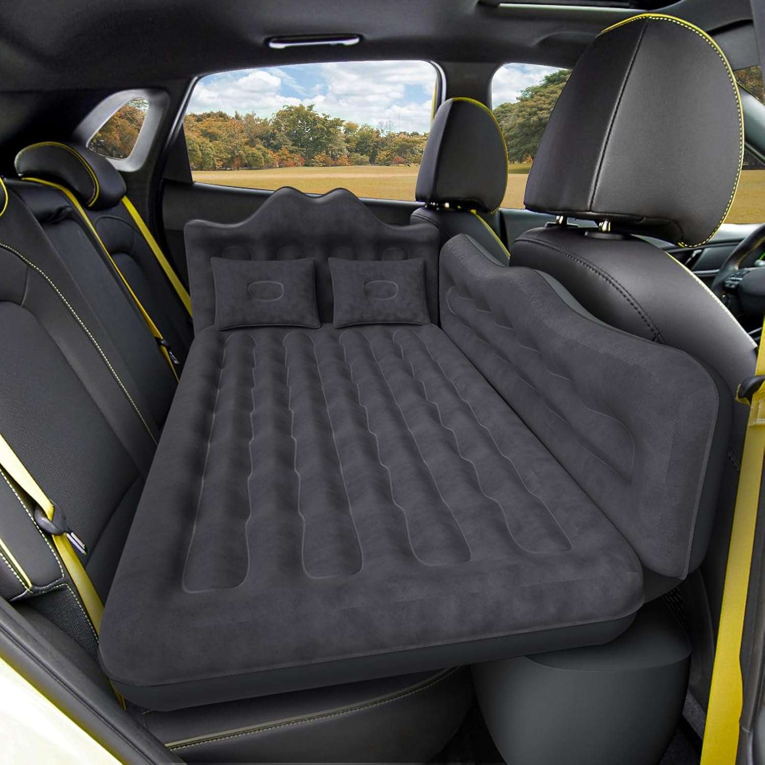 Thicken Backseat SUV/Car/Truck Air Mattress Air Bed Inflatable SUV Truck Mattress -24'' Width/Black