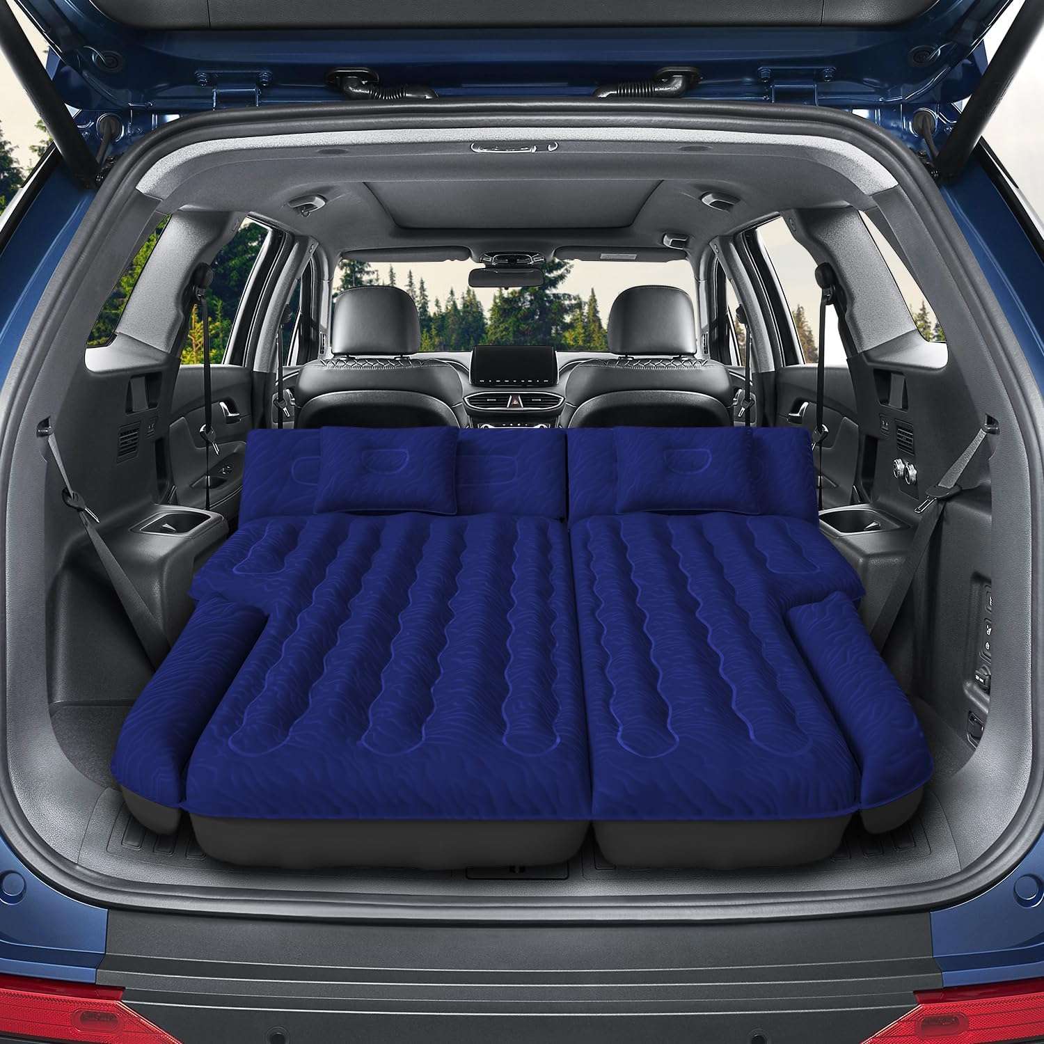 DikaSun SUV Air Mattress Upgraded Flocking and Extra Thick Oxford Surface Sleeping Bed for with Electric Pump,3M Charging Cable, Navy