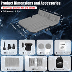 DikaSun Universal SUV Air Mattress – Upgraded Flocking, Extra-Thick Oxford Surface, with Electric Pump & 3M Charging Cable (Grey）)