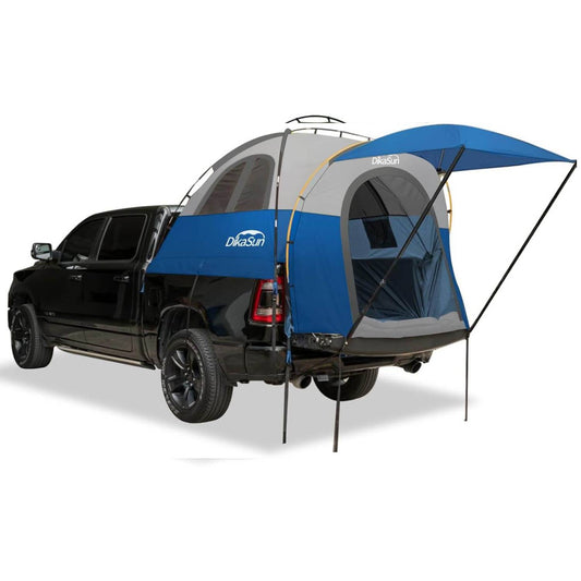 5.5-6.7ft Pickup Truck Bed Tent with Awining Blue