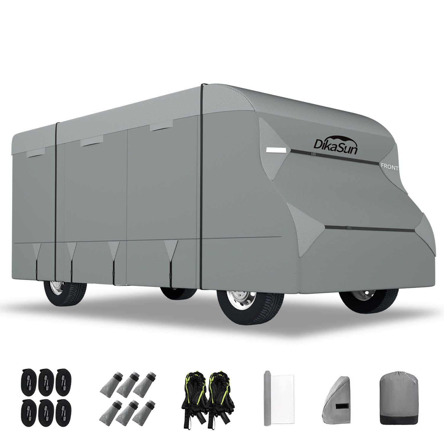 DikaSun 7 Layers Top Class C RV Cover Upgraded Tear Resistant Breathable Waterproof Ripstop Anti-UV Class C Camper RV Cover