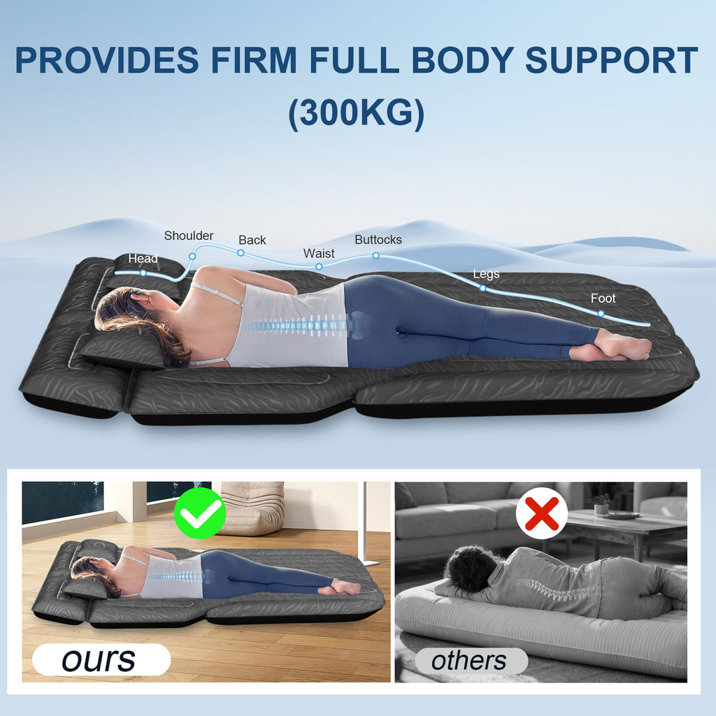 DikaSun SUV Air Mattress Upgraded Flocking and Extra Thick Oxford Surface Sleeping Bed for with Electric Pump,3M Charging Cable, Black