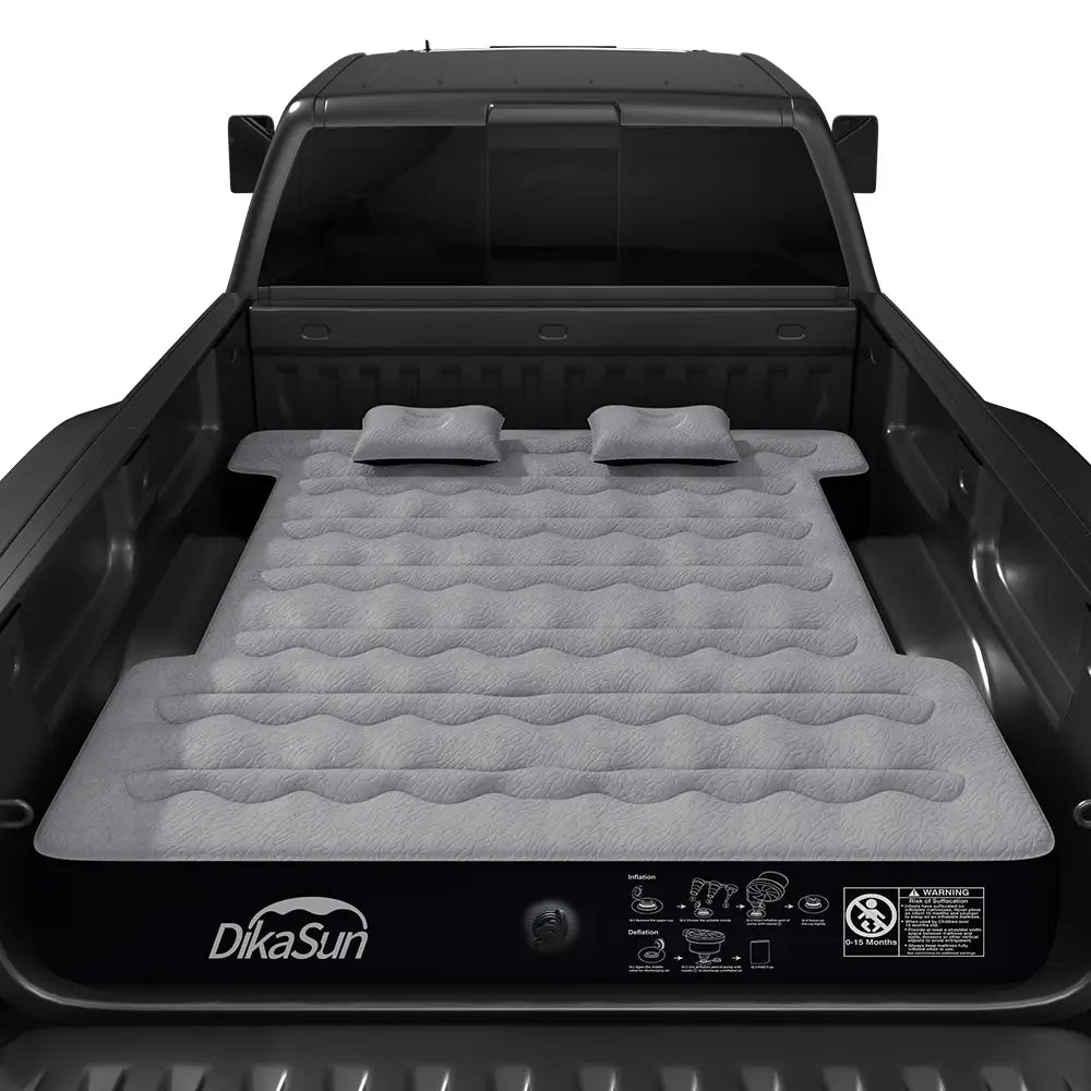 DikaSun Inflatable Air Mattress for 5.5-5.8 ft Pickup Truck Bed, for Outdoor Car Camping, Gray