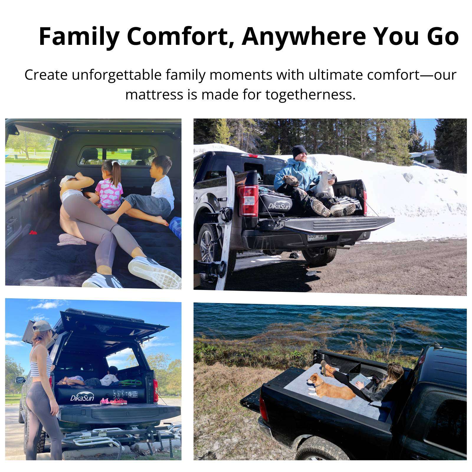 DikaSun 5.5-5.8 Ft Full Size Pickup Truck Bed Air Mattres,Black