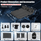 DikaSun SUV Air Mattress Upgraded Flocking and Extra Thick Oxford Surface Sleeping Bed for with Electric Pump,3M Charging Cable, Black