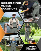 DikaSun Chest Waders with Boots — Lightweight Bootfoot Waders for Men & Women, Duck Hunting & Fly Fishing (US Sizes, Grey))