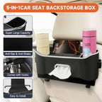 Car Seat Back Storage Box, Multifunctional Headrest Backseat Organizer with Tissue Box
