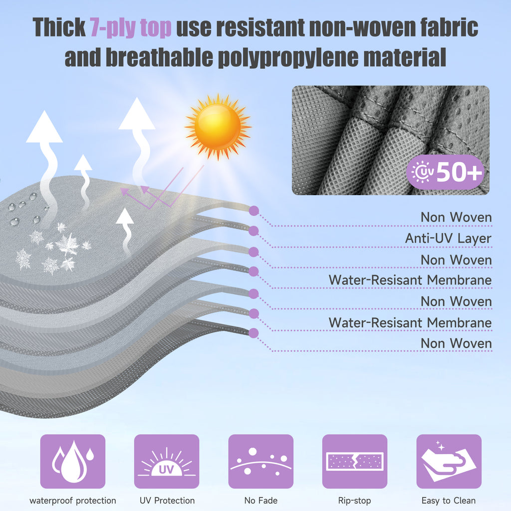 DikaSun 7 Layers Top Travel Trailer RV Cover Windproof Waterproof UV Protection