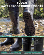 Fishing Waders for Men & Women, Waterproof Bootfoot Chest Waders 600D 2-Ply Nylon/PVC, Lightweight Waders for Garden & Farm, Anti-Slip Built-in Boots, Adjustable Suspenders, Boot Hanger