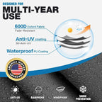 Umbrauto 600D Kayak Cover: Upgraded Zipper Closure Waterproof Canoe Outdoor Storage Bag, Heavy Duty UV Protection Dust Paddle Board Cover for Fishing Boat