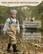 Brown Children Youth Kids Fishing Hunting Chest Wader with Boots