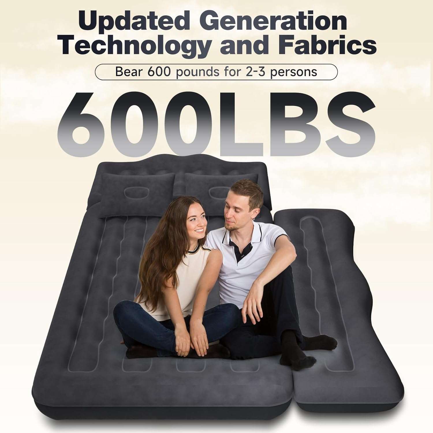 Thicken Backseat SUV/Car/Truck Air Mattress Air Bed Inflatable SUV Truck Mattress -24'' Width/Black