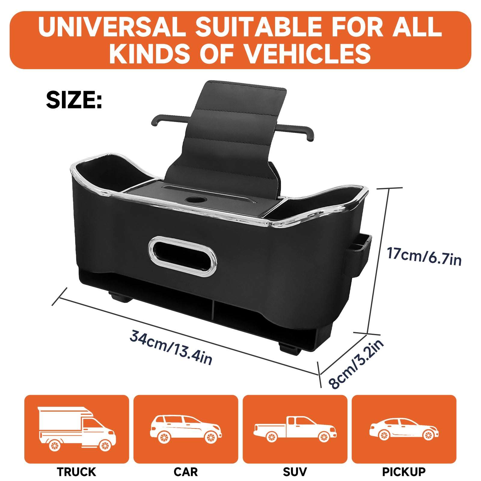 Car Seat Back Storage Box, Multifunctional Headrest Backseat Organizer with Tissue Box