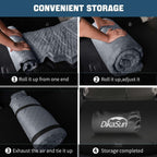Tesla Model Y Mattress: Self-Inflating Memory Foam Bed Air Mattress for Model Y, Thickened Travel Camping SUV Sleeping Pad with Storage Bag,Grey
