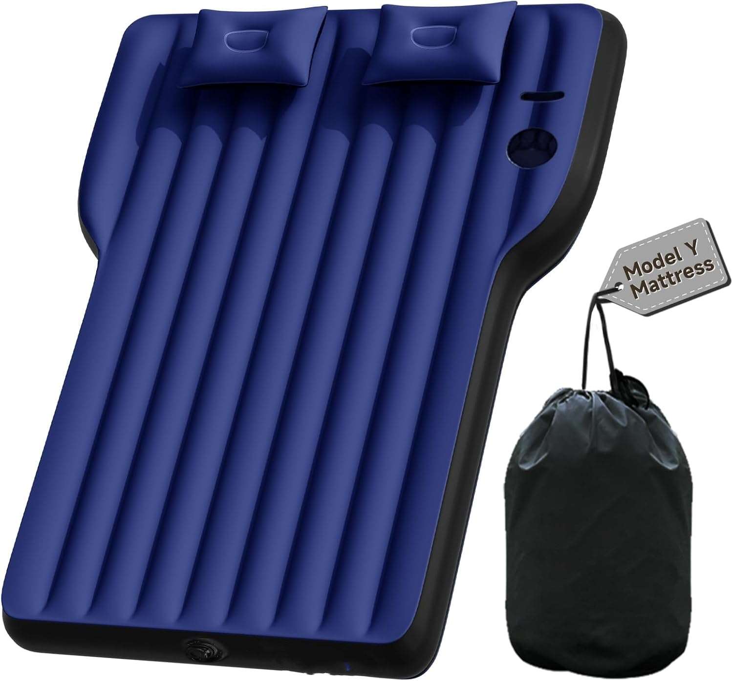 Tesla Model Y Mattress: Inflatable Camping Bed Air Mattress for Model Y, Thickened Travel SUV Sleeping Pad with Car Air Pump 2 Pillows,Navy