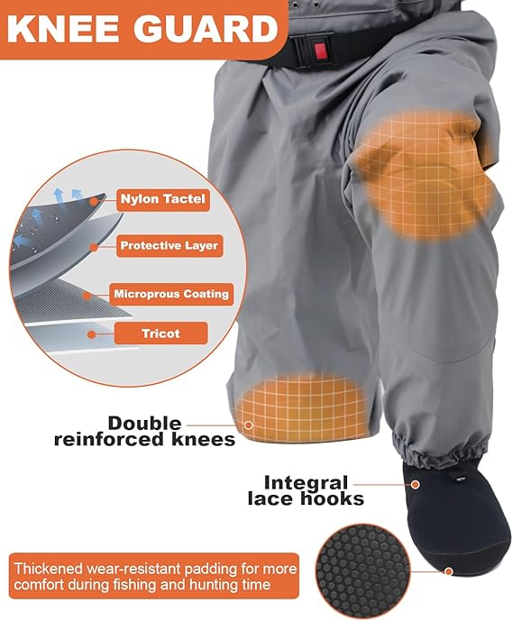 DikaSun Breathable Stocking Foot Waders for Fly Fishing (Lightweight Unisex Design for Men & Women)