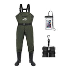 DikaSun Chest Waders with Boots — Lightweight Bootfoot Waders for Men & Women, Duck Hunting & Fly Fishing (US Sizes, Dark Green)