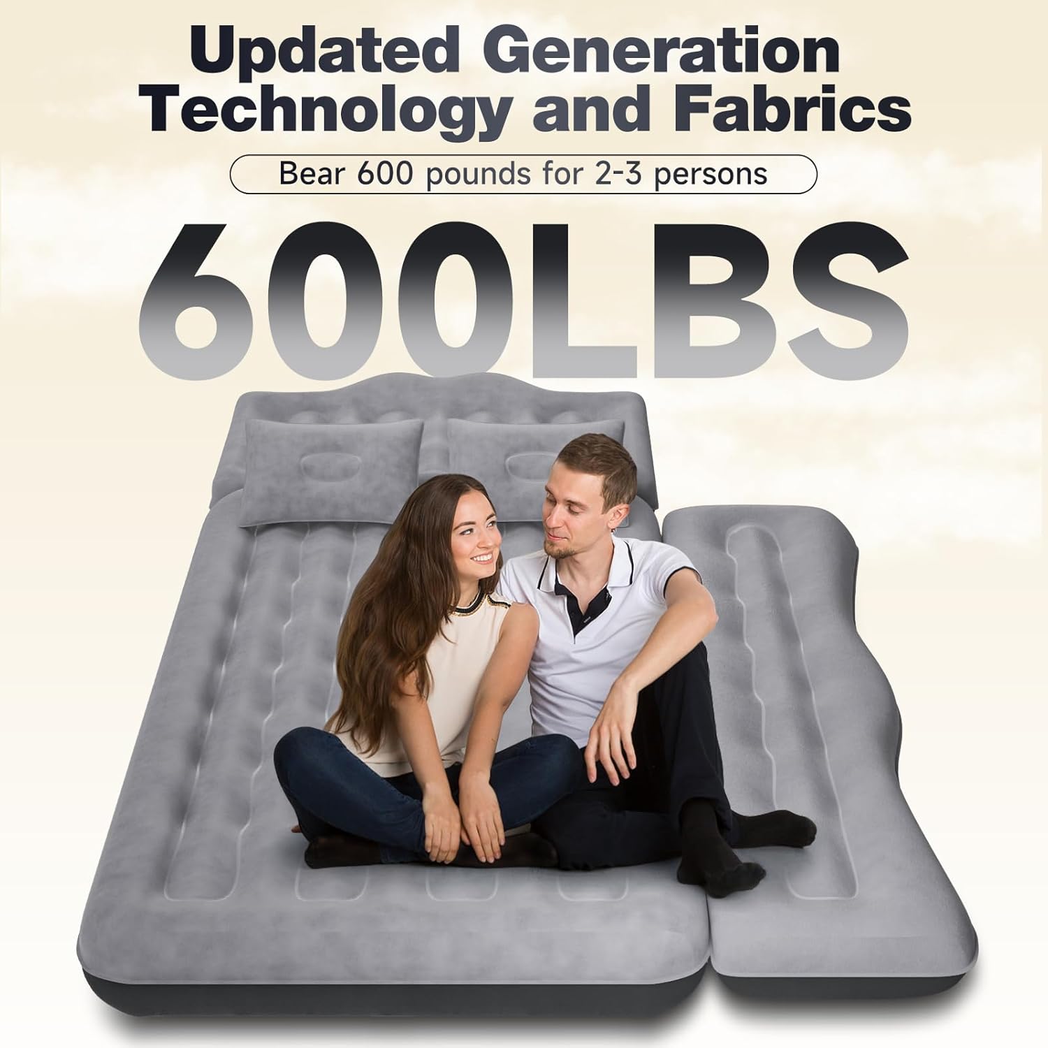 Thicken Backseat SUV/Car/Truck Air Mattress Air Bed Inflatable SUV Truck Mattress -24'' Width/Grey