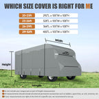 DikaSun 7 Layers Top Class C RV Cover Upgraded Tear Resistant Breathable Waterproof Ripstop Anti-UV Class C Camper RV Cover