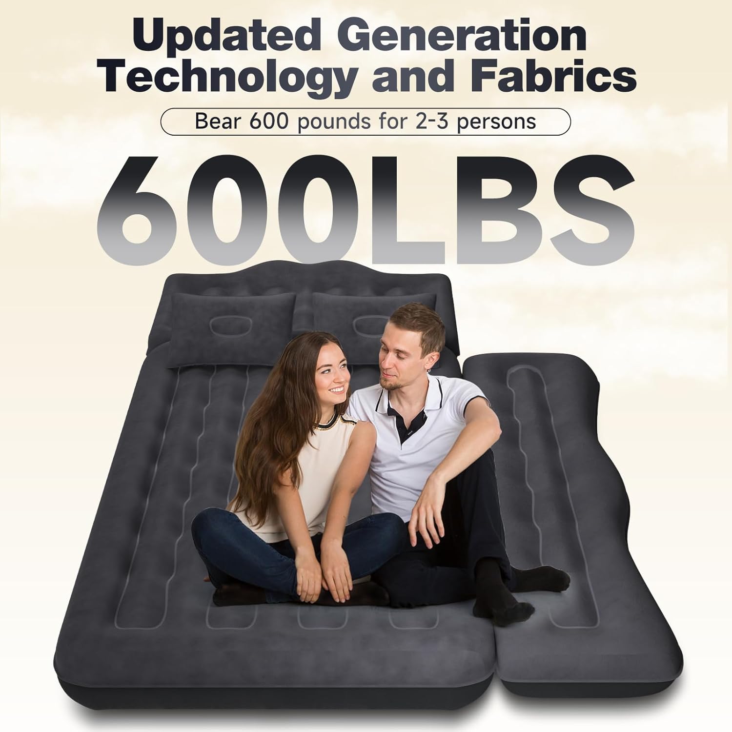 Thicken Backseat SUV/Car/Truck Air Mattress Air Bed Inflatable SUV Truck Mattress -24'' Width/Black