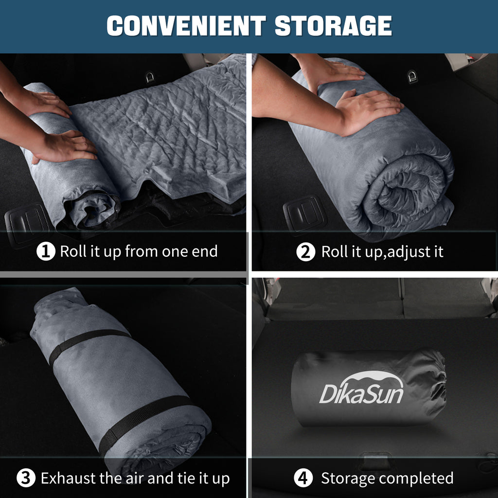 Tesla Model Y Mattress: Self-Inflating Memory Foam Bed Air Mattress for Model Y, Thickened Travel Camping SUV Sleeping Pad with Storage Bag,Grey