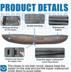 Umbrauto 600D Kayak Cover: Upgraded Zipper Closure Waterproof Canoe Outdoor Storage Bag, Heavy Duty UV Protection Dust Paddle Board Cover for Fishing Boat