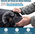 DikaSun 63in Extended SUV Mattress — Quick Inflate, Includes Pump & 2 Pillows,Grey