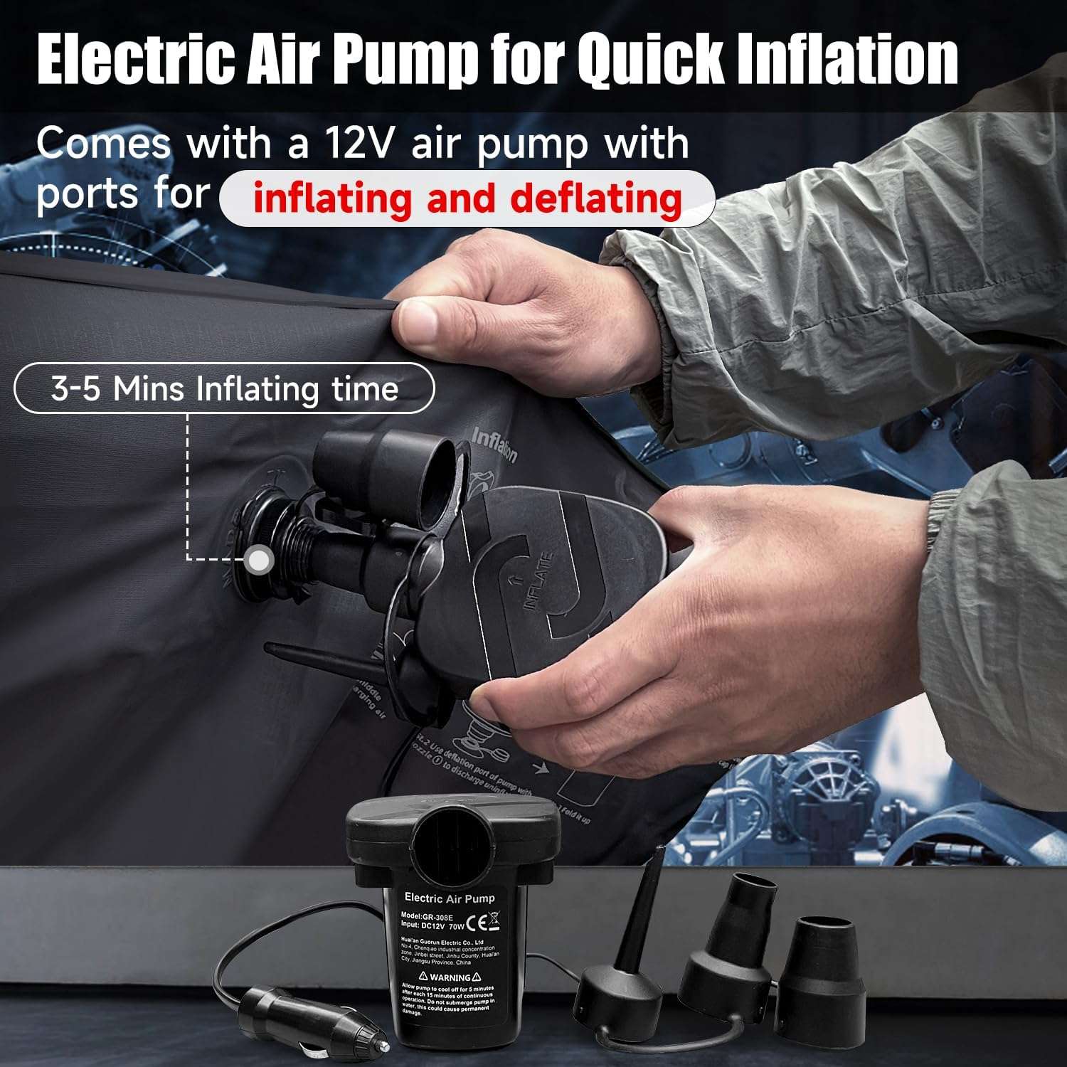Thicken Backseat SUV/Car/Truck Air Mattress Air Bed Inflatable SUV Truck Mattress -35.4'' Width/Black