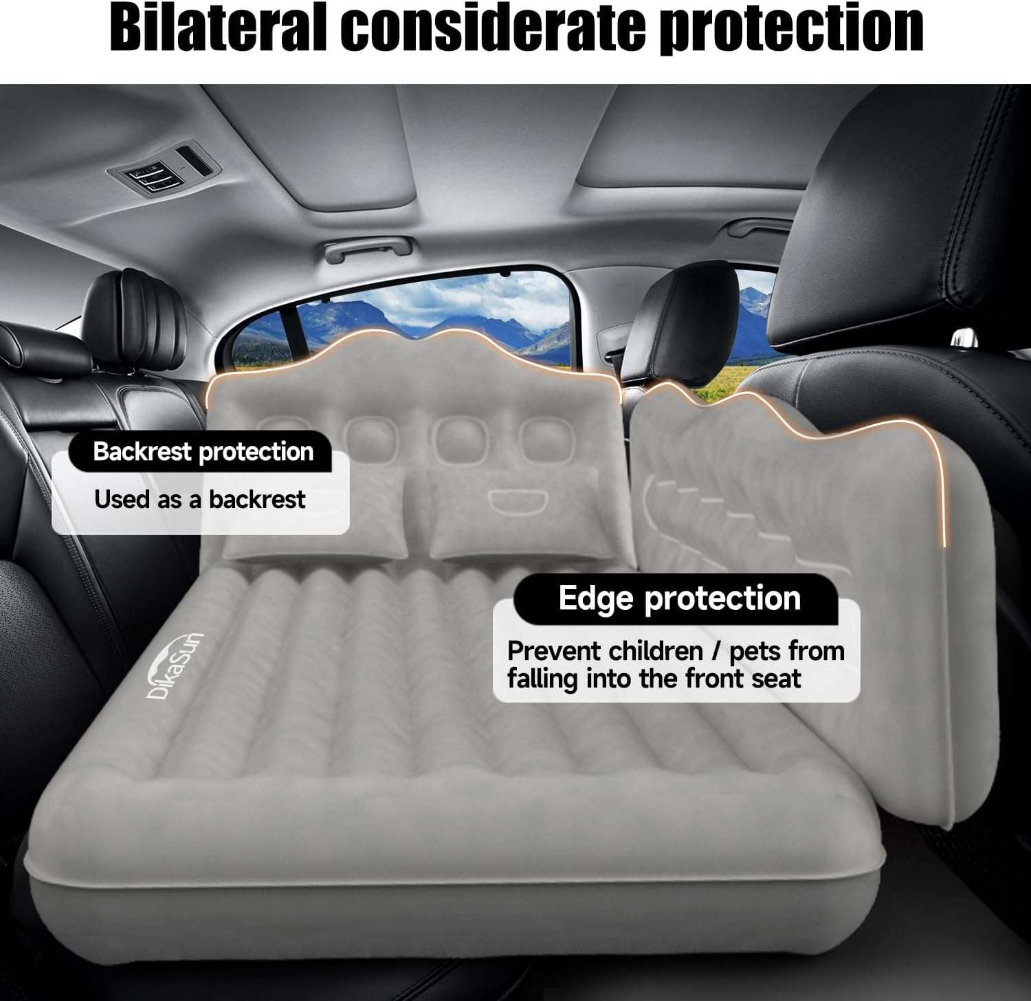 Thicken Backseat SUV/Car/Truck Air Mattress Air Bed Inflatable SUV Truck Mattress -35.4'' Width/Grey