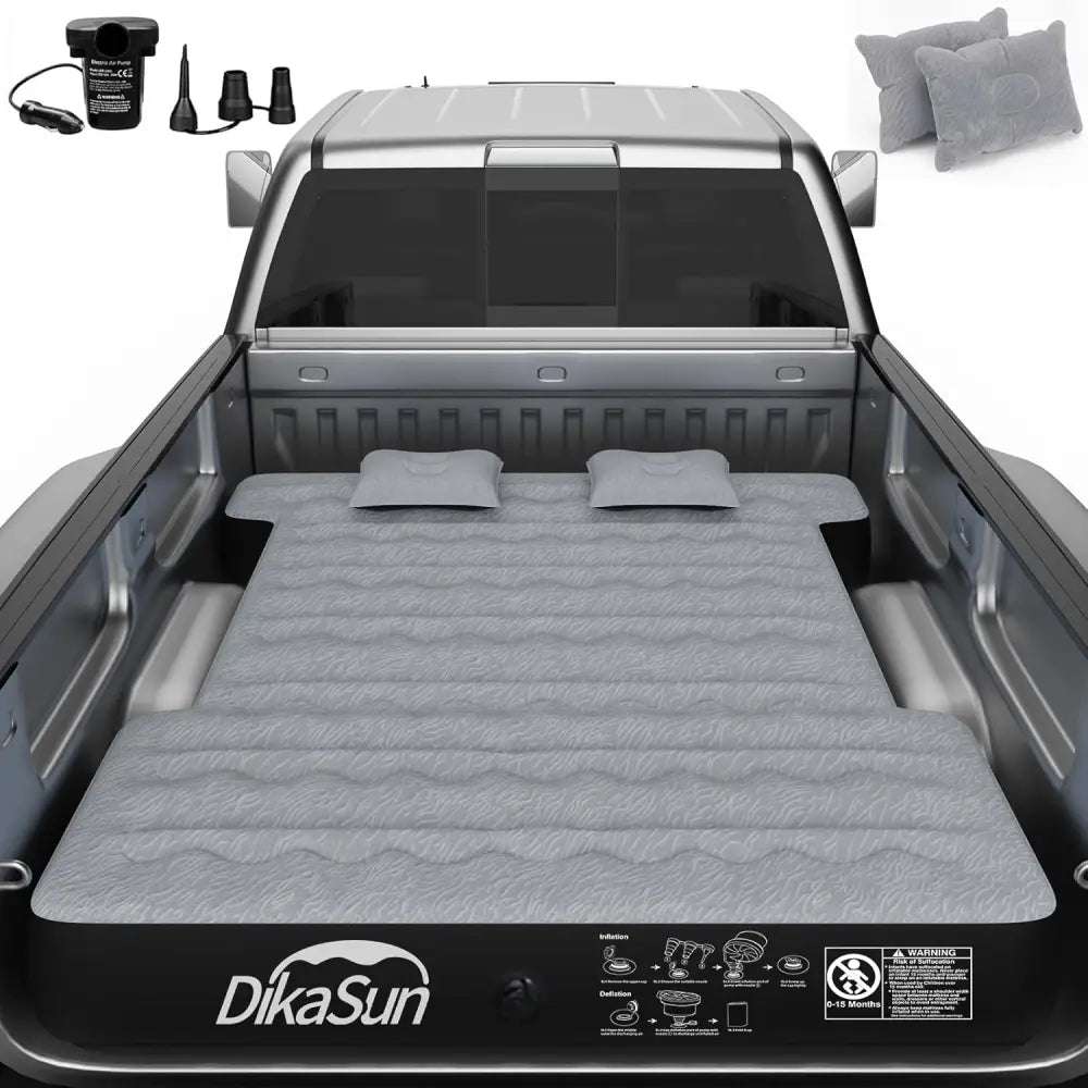 DikaSun 5.5-5.8 Ft Full Size Pickup Truck Bed Air Mattres,Grey