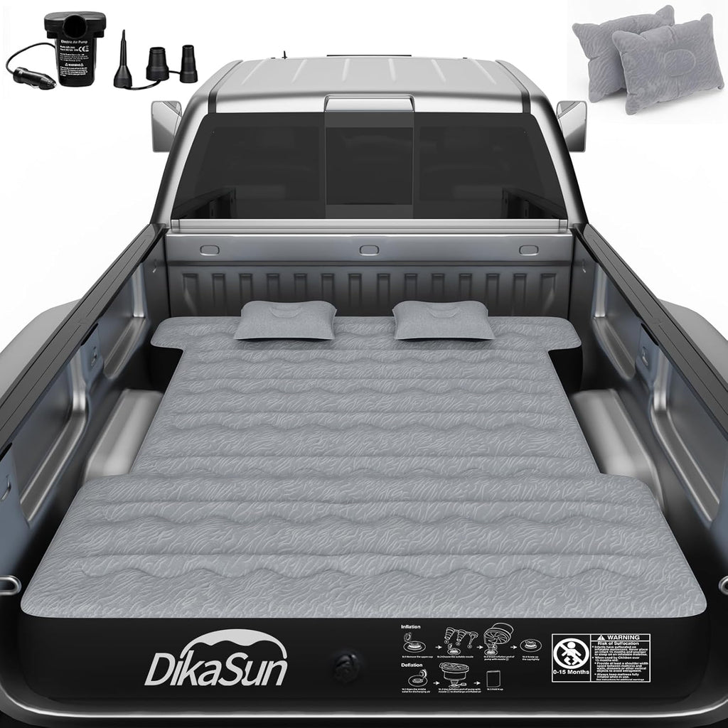 DikaSun 6.0-6.5 FT Pickup Truck Bed Air Mattress,Grey