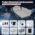 Thicken Backseat SUV/Car/Truck Air Mattress Air Bed Inflatable SUV Truck Mattress -35.4'' Width/Grey