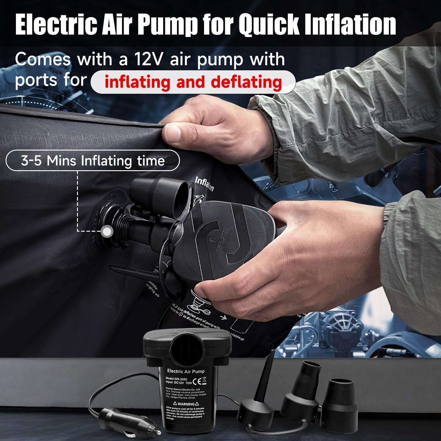 Thicken Backseat SUV/Car/Truck Air Mattress Air Bed Inflatable SUV Truck Mattress -30.31'' Width/Black