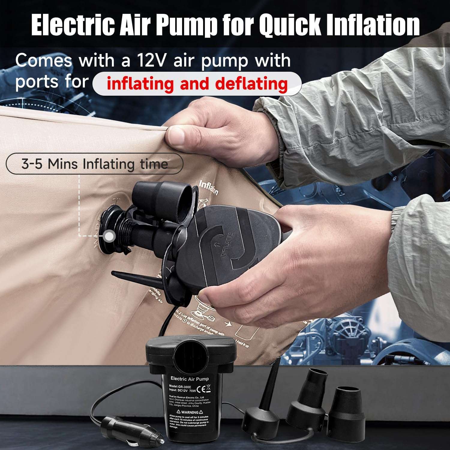 Thicken Backseat SUV/Car/Truck Air Mattress Air Bed Inflatable SUV Truck Mattress -30.31'' Width/Beige