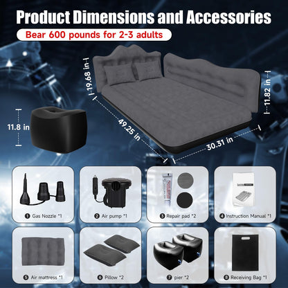 Car Air Mattress Backseat Inflatable Air Bed SUV Truck Mattress