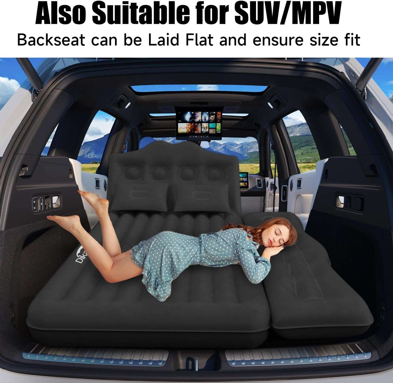 Thicken Backseat SUV/Car/Truck Air Mattress Air Bed Inflatable SUV Truck Mattress -35.4'' Width/Black