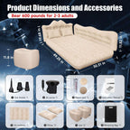 Thicken Backseat SUV/Car/Truck Air Mattress Air Bed Inflatable SUV Truck Mattress -30.31'' Width/Beige