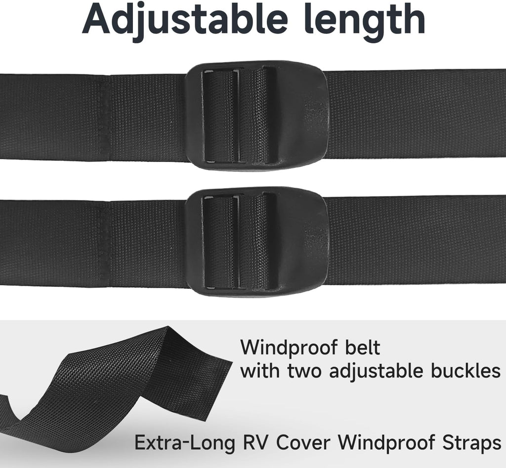 Universal RV Accessories Kit Tongue Jack Cover and Windproof Fastening Straps for RV Covers