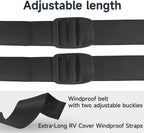 Universal RV Accessories Kit Tongue Jack Cover and Windproof Fastening Straps for RV Covers