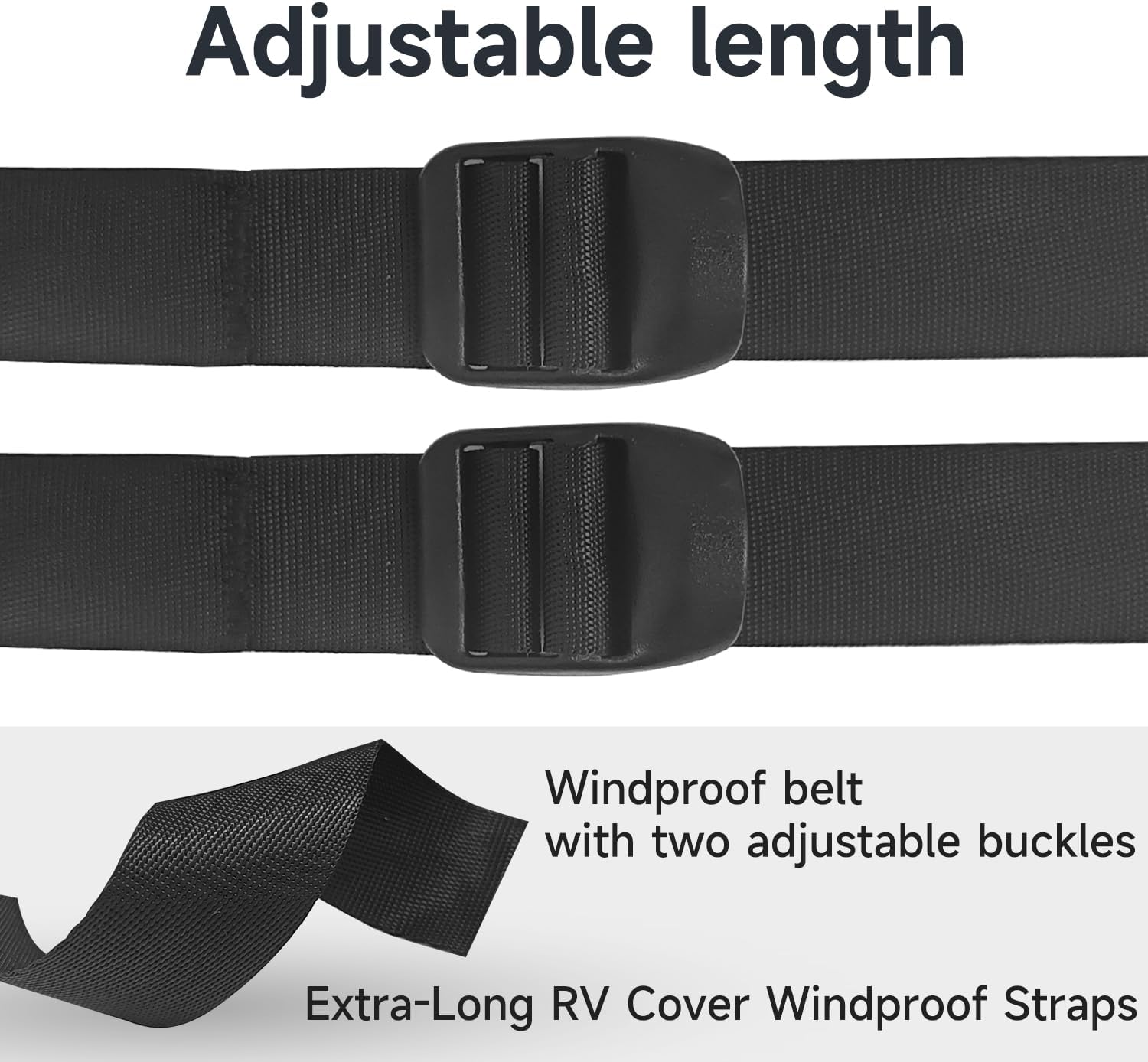 Universal RV Accessories Kit Tongue Jack Cover and Windproof Fastening Straps for RV Covers