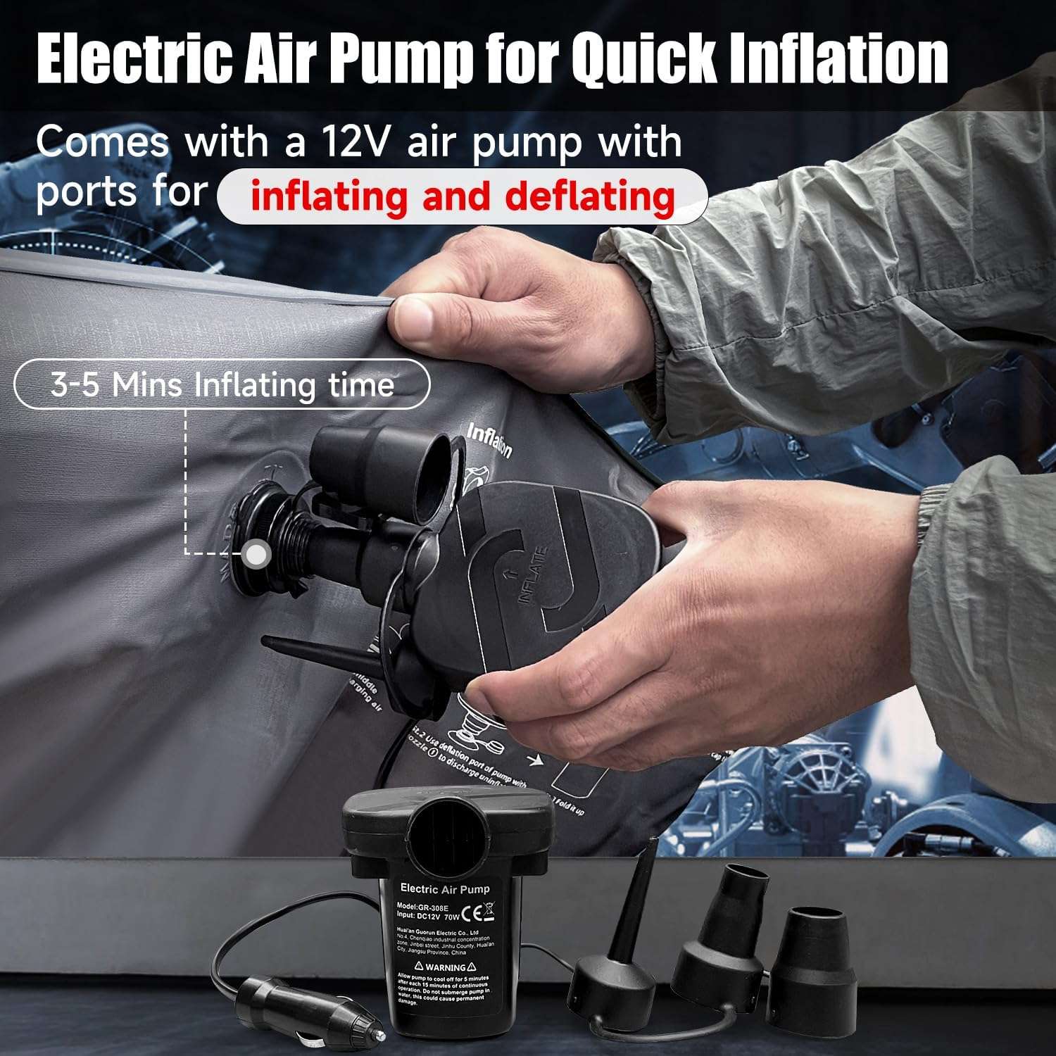 Thicken Backseat SUV/Car/Truck Air Mattress Air Bed Inflatable SUV Truck Mattress -30.31'' Width/Grey