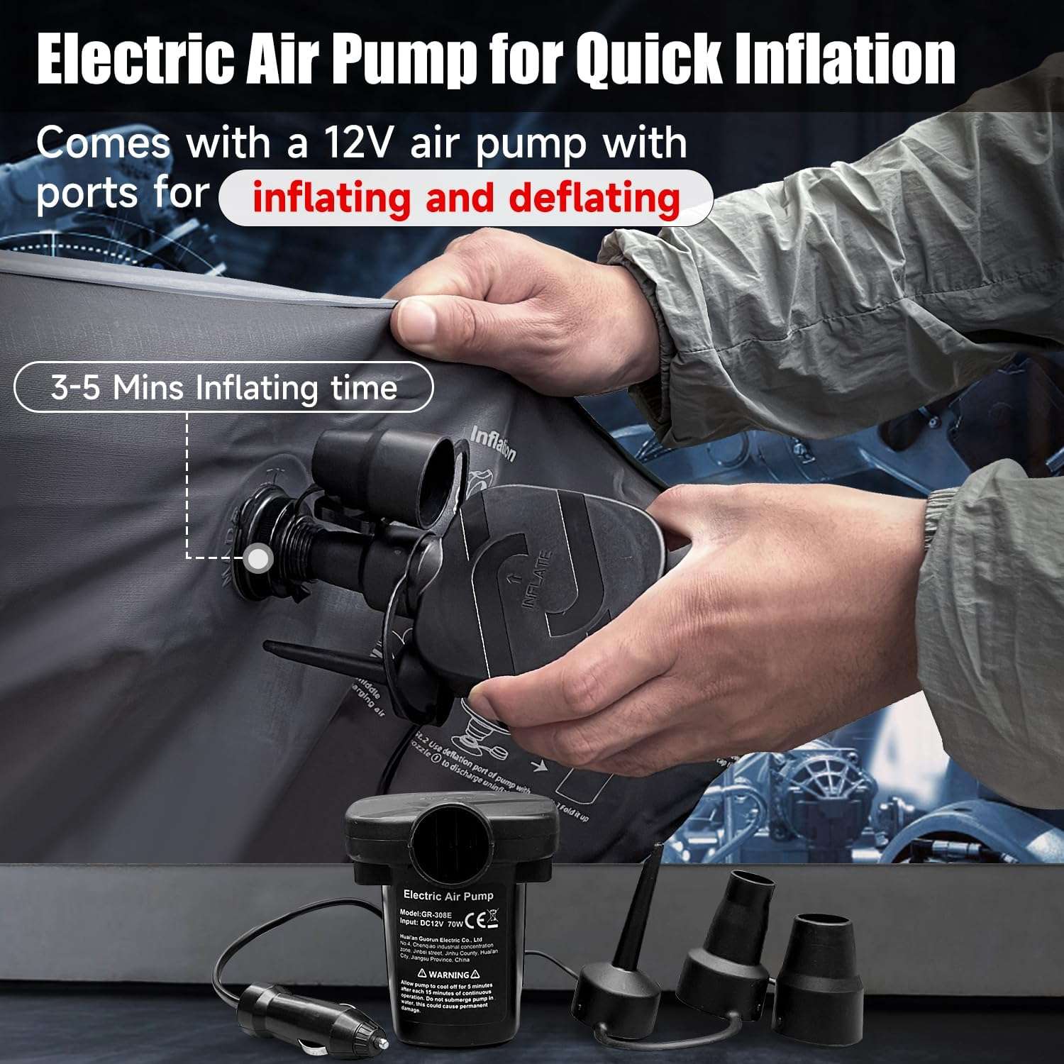 Thicken Backseat SUV/Car/Truck Air Mattress Air Bed Inflatable SUV Truck Mattress -35.4'' Width/Grey