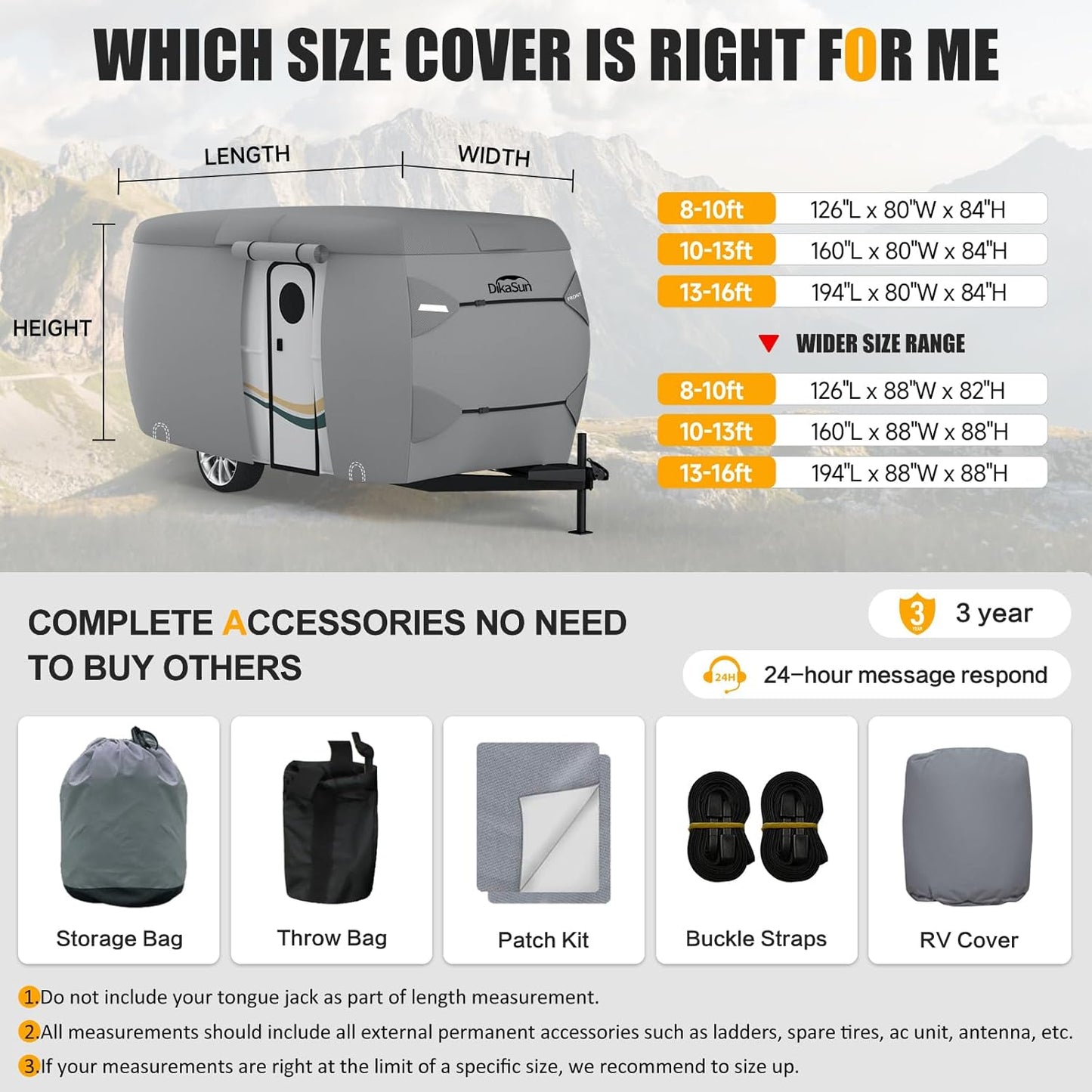 7 Layers Fiberglass Travel Trailer Cover Camper RV Cover Waterproof