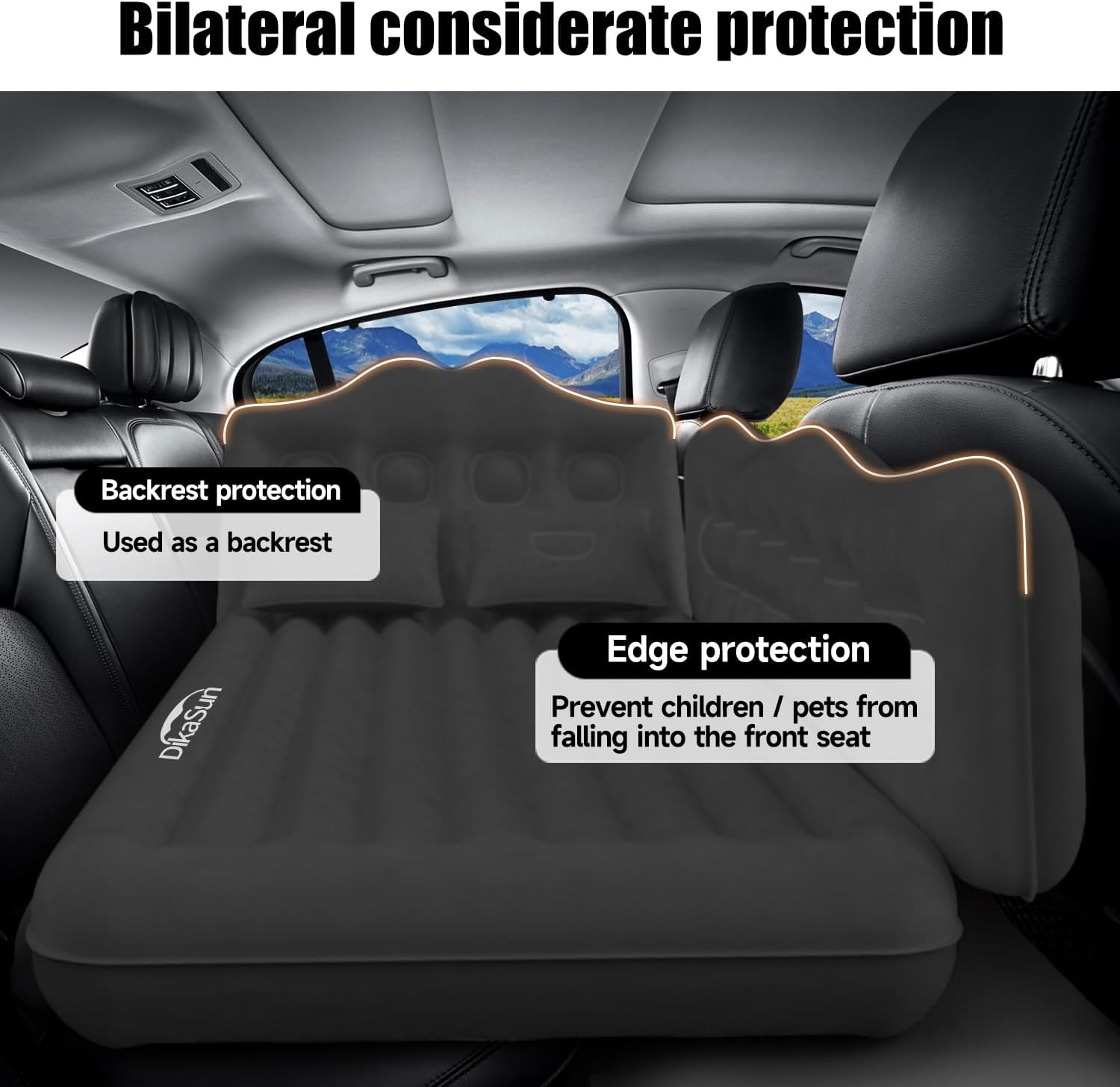 Thicken Backseat SUV/Car/Truck Air Mattress Air Bed Inflatable SUV Truck Mattress -35.4'' Width/Black