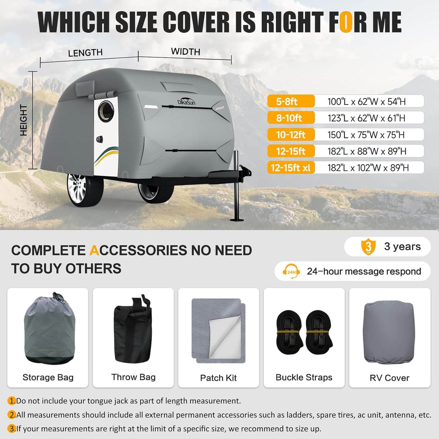 Teardrop Trailer Cover 7 Layers Waterproof Camper Cover