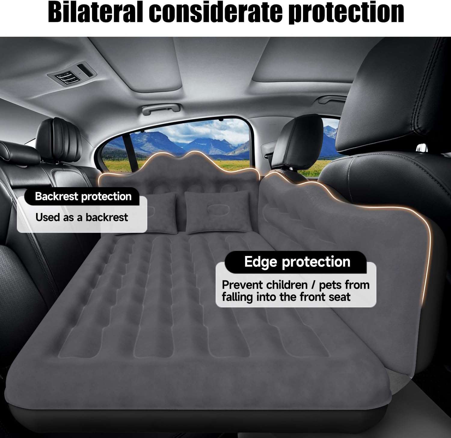 Thicken Backseat SUV/Car/Truck Air Mattress Air Bed Inflatable SUV Truck Mattress -30.31'' Width/Black