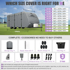 DikaSun 7 Layers Top Travel Trailer RV Cover Windproof Waterproof UV Protection