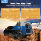 5.5-6.7ft Pickup Truck Bed Tent with Awining,Blue
