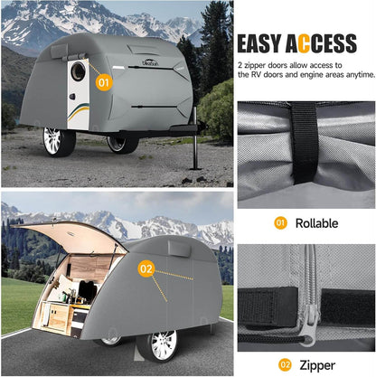 Teardrop Trailer Cover 7 Layers Waterproof Camper Cover